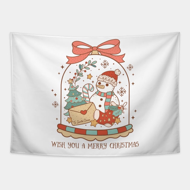 Wish You A Merry Christmas Tapestry by MZeeDesigns