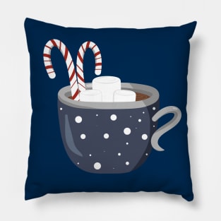 Peppermint Hot Chocolate with Marshmallows Pillow