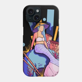 The mermaid and the skull Phone Case