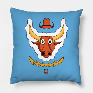 Cute Adorable Cartoon Bull, Farm Animal Pillow