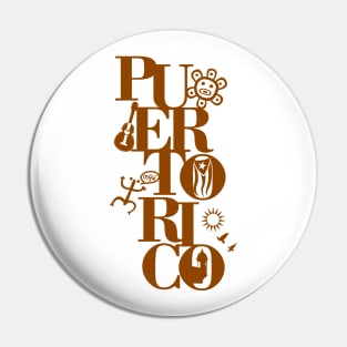 Puerto Rico Taino Coqui Flag Symbols Pin