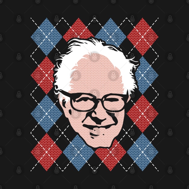 Red White and Bernie Argyle Ugly Christmas Sweater by TeeCreations