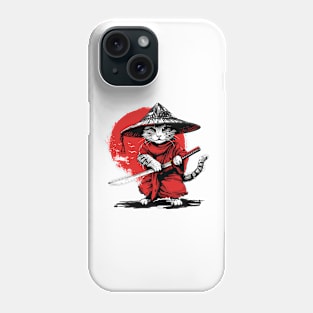 Retro Ninja Samurai Cat Katana Cat Sword Ukiyo-e Ronin Kitty Phone Case