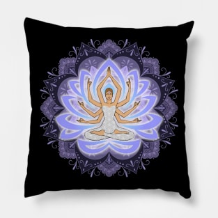 Violet Mandala Woman with Lotus Arms Pillow