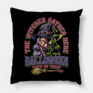 Halloween - Witch Illustration Pillow