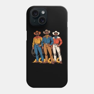 Black Cowboy Western Rodeo Melanin Black History Texas Men Phone Case