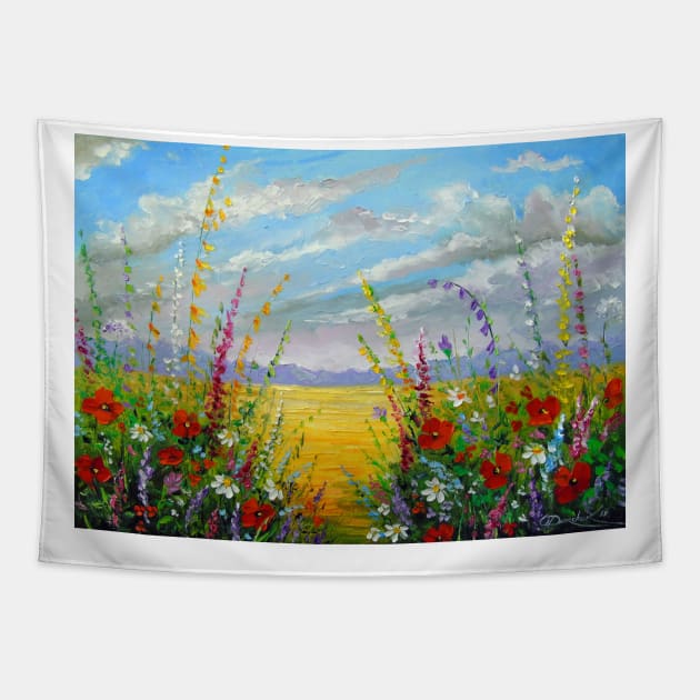 Flowers in the field Tapestry by OLHADARCHUKART