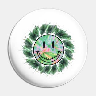 "Electric 90s Smiley: Retro Rave Blast!"- Retro Cute Hipster Blues Pin