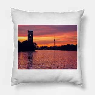 Sunset in Berlin, Germany Pillow