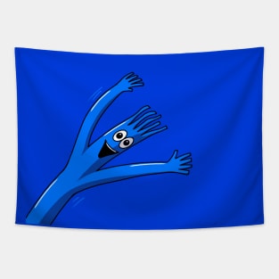 Blue Wacky Waving Tube Man Portrait Tapestry