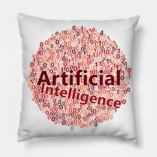 Artificial Intelligence Data Science Word Cloud | Red Pillow