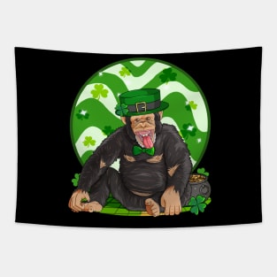 Chimpanzee St Patricks Day Irish Leprechaun Tapestry