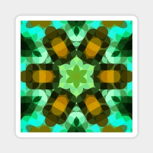 Retro Mandala Flower Teal and Orange Magnet