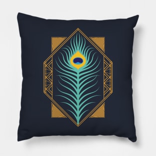 Deco Peacock Feather Pillow