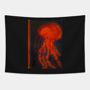 Red Jellyfish Slap Tapestry