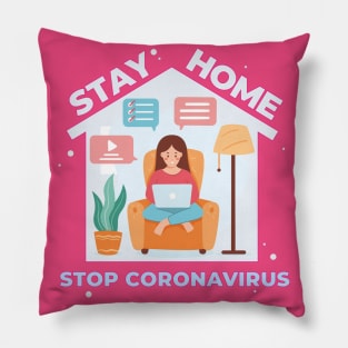 stay home for girls Pillow