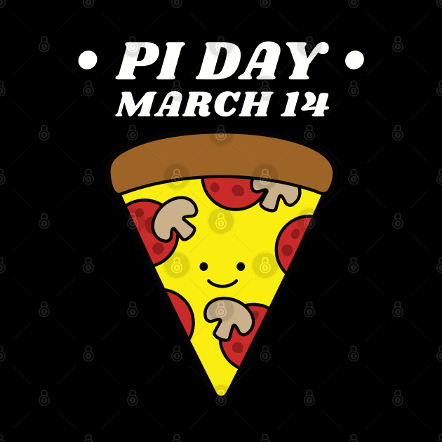 Pi Day March 14 Kawaii Pizza Slice by DPattonPD