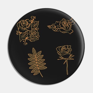 Three Roses Sticker Set Pin