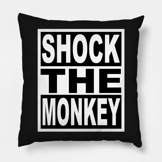 Shock the Monkey Pillow by flimflamsam