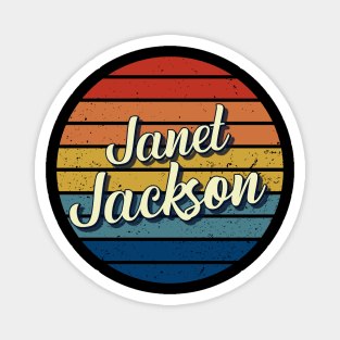Janet Jackson Vintage Retro Circle Magnet