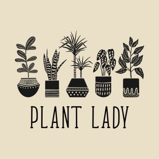 Plant Lady - Pot Plant Set (Black) T-Shirt