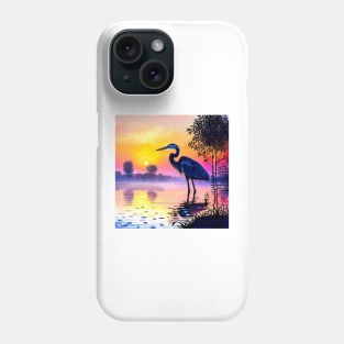 Heron at Sunrise Phone Case