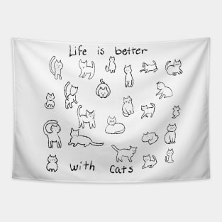 Life is better with cats, so many cats in such cute poses! Tapestry