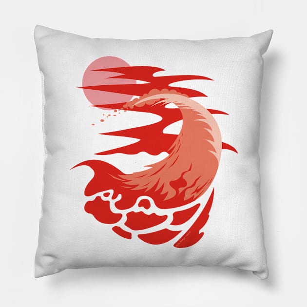 Red Wave Pillow by ArtoJ