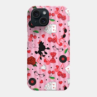 Retro Rockabilly Chick Pattern Phone Case