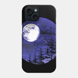 Nigth sky and moon in forest Phone Case