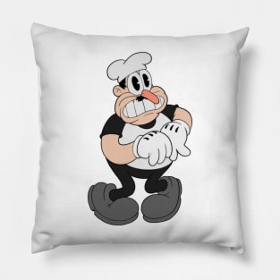 Peppino Spaghetti in 1930s rubberhose cuphead cartoon style Pillow