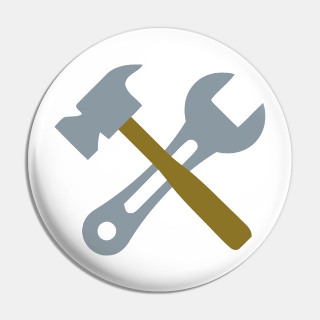 Hammer Spanner Tools Emoticon Logo Pin by AnotherOne