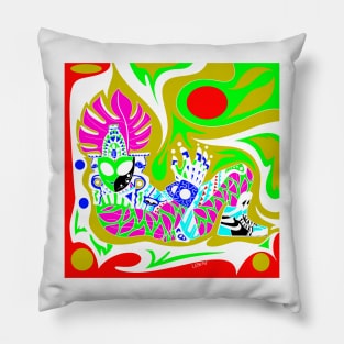 mayan chak mool in aesthetics sports style in air shoes ecopop wallpaper art Pillow