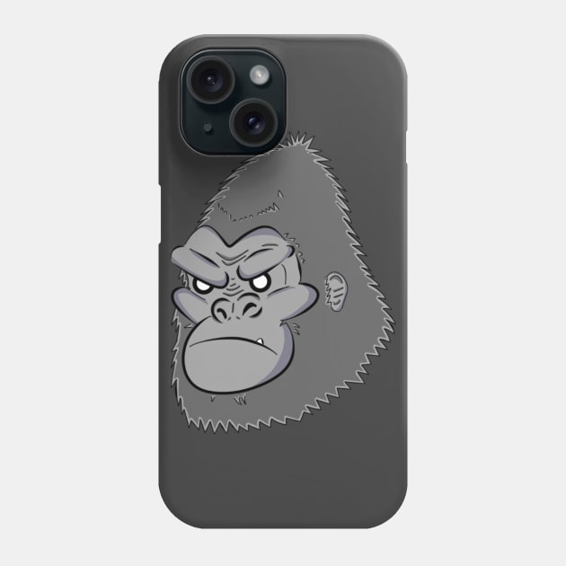 Grey Gorilla Phone Case by ComicSpider