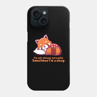 sleepy red panda Phone Case