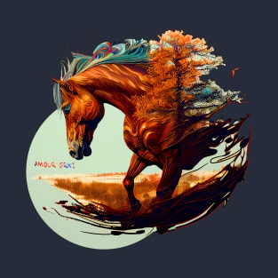 Horse Power and Wind Surreal Fusion T-Shirt