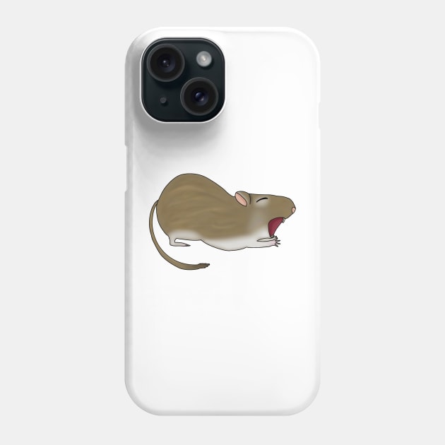 Cute Yawning brown Gerbil Phone Case by Becky-Marie