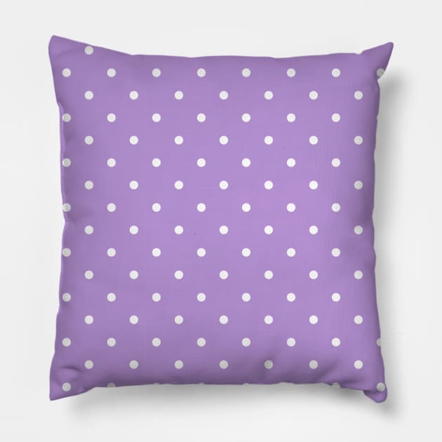 Light Purple and White Micro Mini Polka Dot Pillow by squeakyricardo