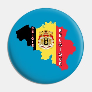 Belgium map & flag Pin