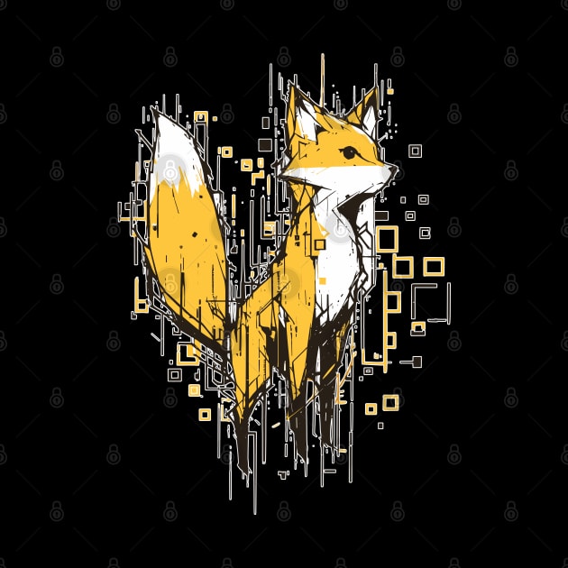 Modern cyber fox concept portrait by TomFrontierArt