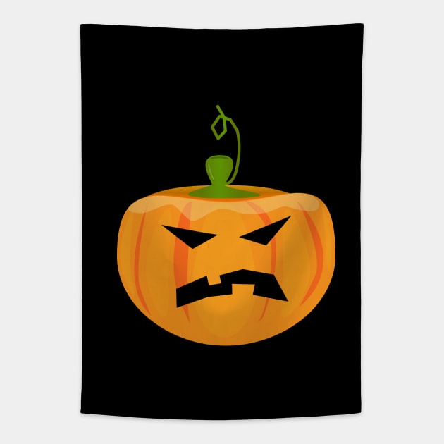 Grumpy pumpkin Tapestry by Cherubic