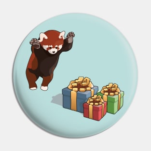 Red Panda Gets Presents Pin