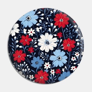 Red White & Blue Daisies Pin