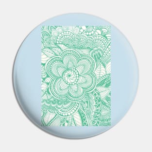 Aquamarine Floral Bouquet Pin