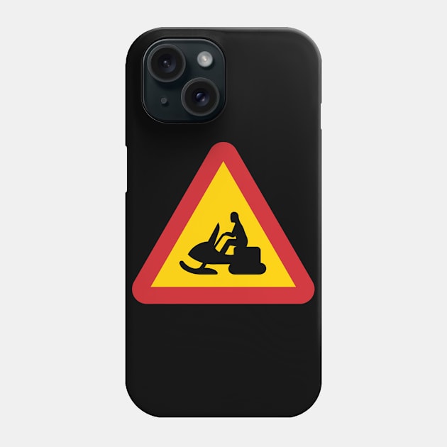 Snowscooter Warning sign from sweden Phone Case by 66LatitudeNorth