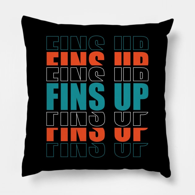 Miami Dolphins, FINS UP Pillow by vectrus