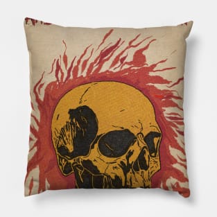 Skull on Flame Pillow