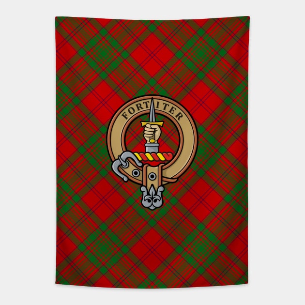 Clan MacAlister Crest over Glenbarr Tartan Tapestry by sifis