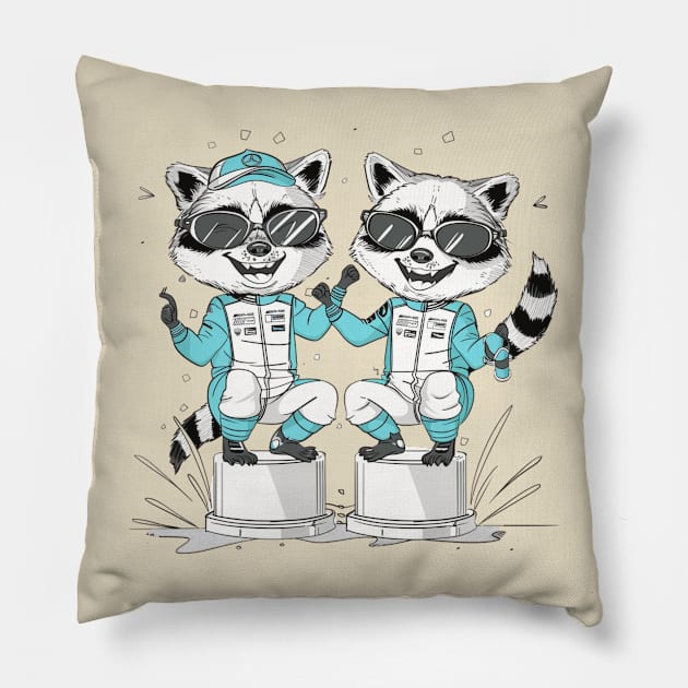 F1 funny Mercedes, Lewis Hamilton, George Russell, Formula 1 Graphic shirt (please send us a message if you want another custom design) Pillow by pitshopmerch@gmail.com