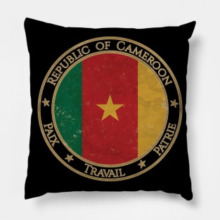 Vintage Republic of Cameroon Africa African Flag Pillow